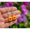 Кулон для друзей "Best Buds. Мороженое красное сердце". Цена за набор 